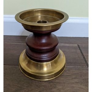 5.75" tall Target Brass and Wood LIKE Candle Holder elegant classic home decor